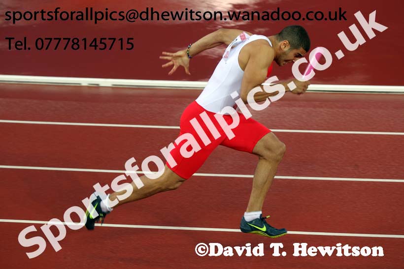 Adam Gemili (England) in the 4 x 400 metres at the Commonwealth Games, Glasgow. Photo: David T. Hewitson/Sports for All Pics